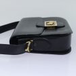 CELINE Horse Carriage Shoulder Bag Leather Navy Gold bs17652 For Sale