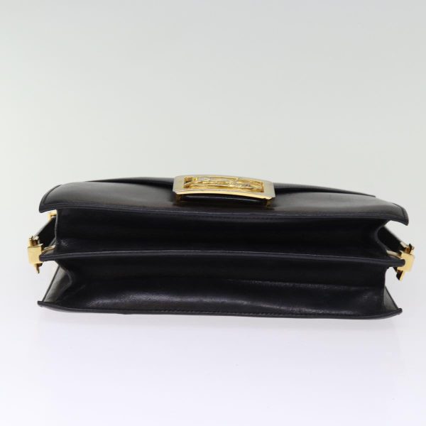 CELINE Horse Carriage Shoulder Bag Leather Black 75266 Hot on Sale