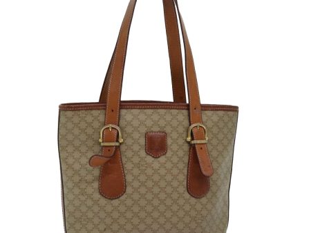 CELINE Macadam Canvas Tote Bag Beige yk12586 on Sale