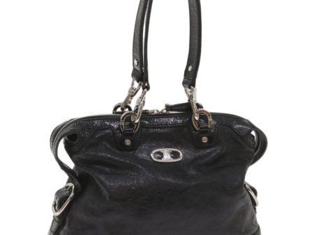 CELINE Hand Bag Leather Black 67072 Hot on Sale