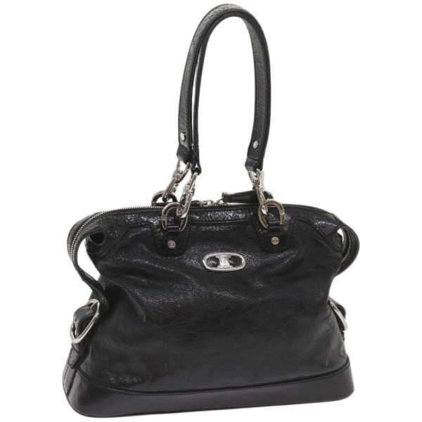 CELINE Hand Bag Leather Black 67072 Hot on Sale