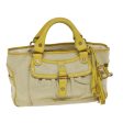 CELINE Hand Bag Canvas Yellow Beige 78273 Online Hot Sale