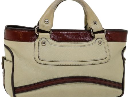 CELINE Hand Bag Leather Beige bs12047 Cheap