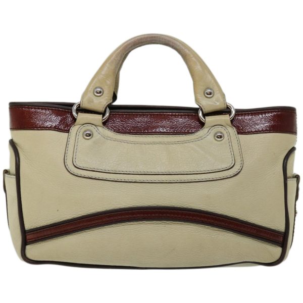 CELINE Hand Bag Leather Beige bs12047 Cheap