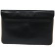 CELINE Clutch Bag Leather Black 67581 Supply