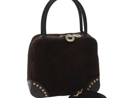 CELINE Hand Bag Suede 2way Brown ep3900 Online now