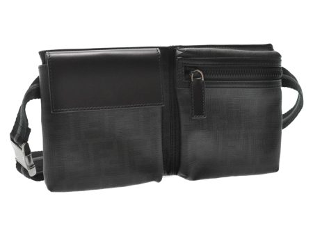 FENDI Zucca Leather Waist Bag Leather Black  am1321s Online