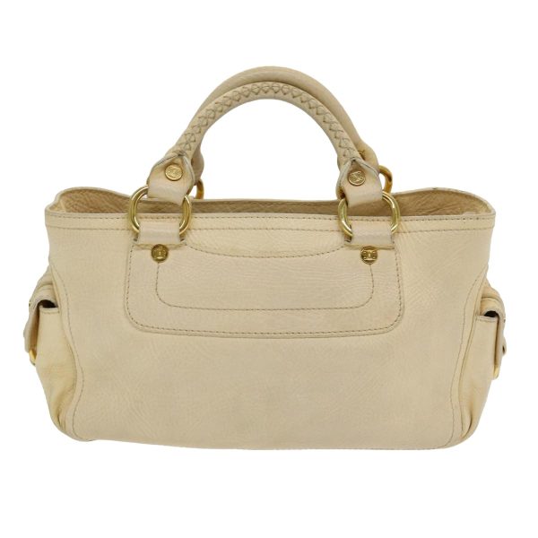 CELINE Boogie bag Hand Bag Leather Beige ti1845 Online Sale