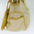 CELINE Hand Bag Canvas Yellow Beige 78273 Online Hot Sale