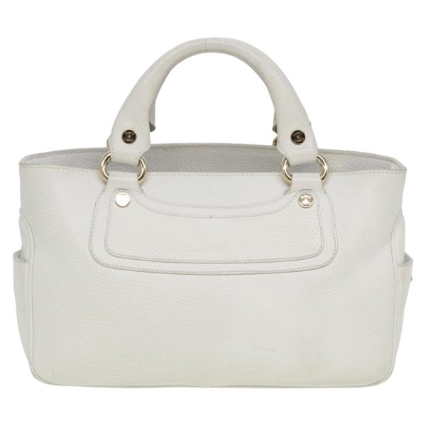 CELINE Boogie bag Hand Bag Leather White yk13610 Online Sale