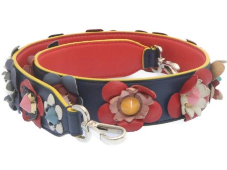 FENDI Flower  Leather Navy Red  am2219g Cheap