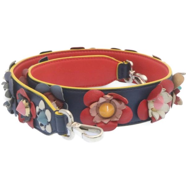 FENDI Flower  Leather Navy Red  am2219g Cheap