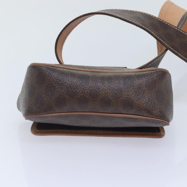 CELINE Macadam Canvas Waist bag PVC Leather Brown Gold yk15121 For Cheap