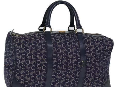 CELINE C Macadam Canvas Boston Bag Navy 74992 Sale