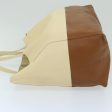 CELINE Horizontal Cabas Tote Bag Leather Beige Brown fm3255 For Sale