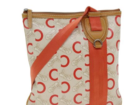 CELINE C Macadam Canvas Shoulder Bag Orange 77327 For Discount