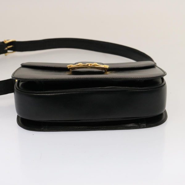 CELINE Horse Carriage Shoulder Bag Leather Black bs14806 Online now