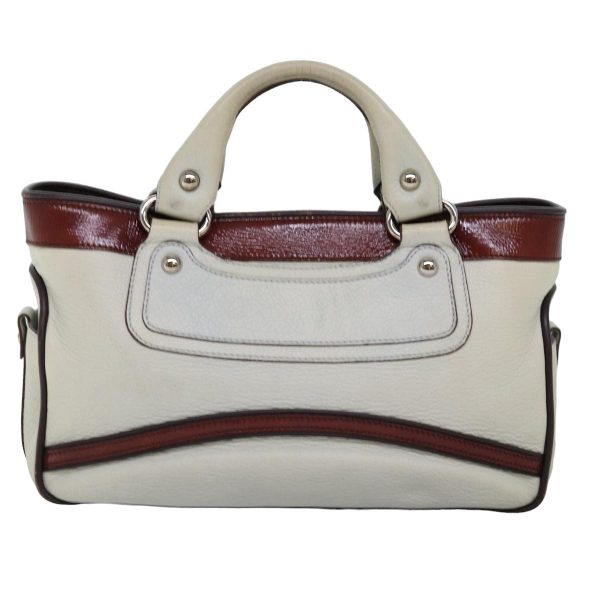 CELINE Hand Bag Leather White 76849 For Sale