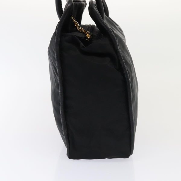 CELINE Hand Bag Nylon Black Gold 90215 For Cheap