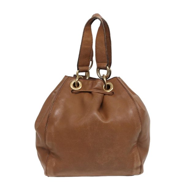 CELINE Hand Bag Leather 2way Beige 78642 For Sale