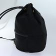 CELINE Circle Shoulder Bag Nylon Black ar11677 Online now