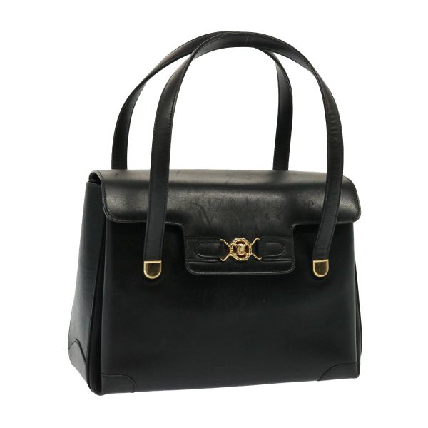 CELINE Hand Bag Leather Black yk13208 Online now