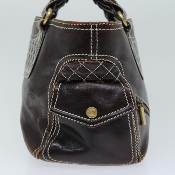 CELINE Hand Bag Leather Brown 74692 Online Sale