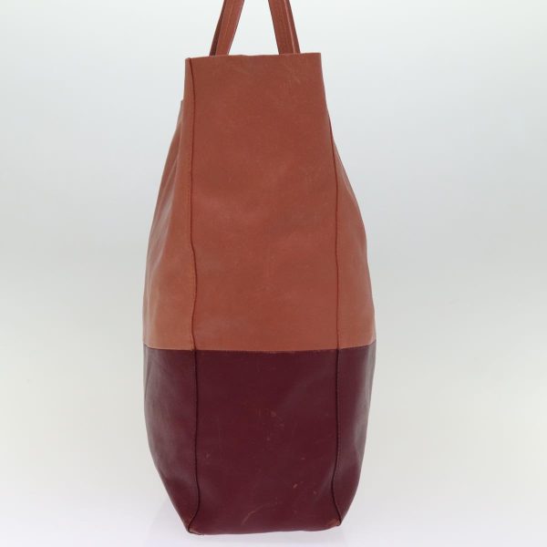 CELINE Horizontal Cabas Tote Bag Leather Bordeaux Orange ar11846 Supply