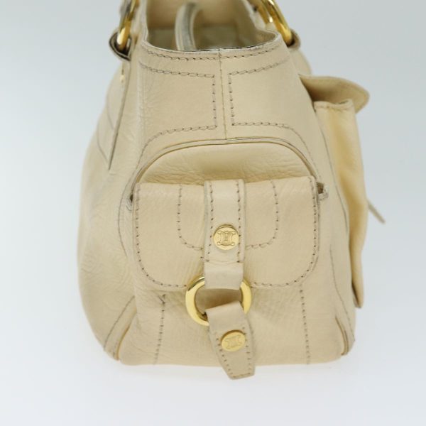 CELINE Boogie bag Hand Bag Leather Beige bs14379 For Cheap