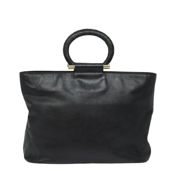 CELINE Hand Bag Leather Black 77841 For Cheap