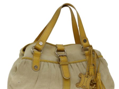 CELINE Hand Bag Canvas Yellow bs12770 Online Hot Sale