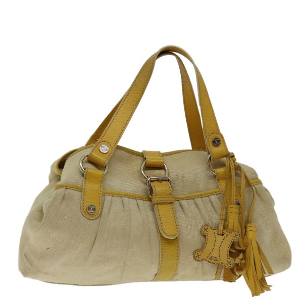 CELINE Hand Bag Canvas Yellow bs12770 Online Hot Sale