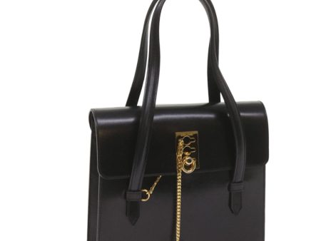 CELINE Hand Bag Leather Black 68513 For Cheap