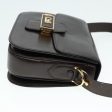 CELINE Horse Carriage Shoulder Bag Leather Black Gold ki4823 Supply