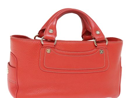 CELINE Hand Bag Leather Red 77382 Online