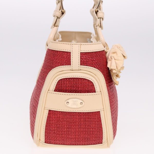 CELINE Boogie bag Hand Bag Straw Red yk13094 Fashion