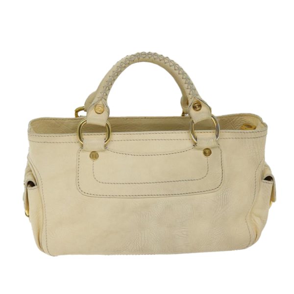 CELINE Boogie bag Hand Bag Leather Beige bs14379 For Cheap