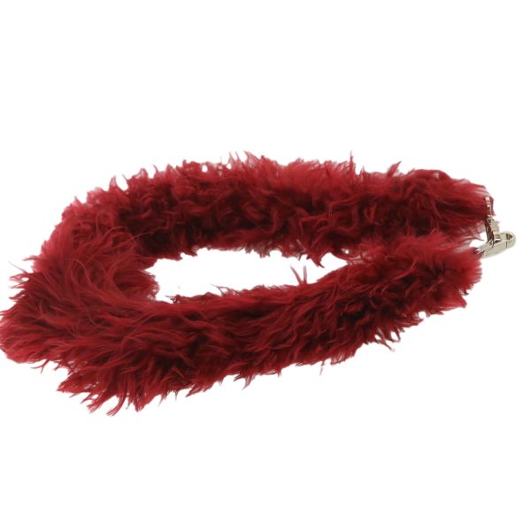 FENDI Shoulder Strap fur 35   Red  am3524 For Discount