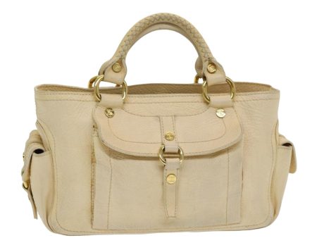 CELINE Boogie bag Hand Bag Leather Beige ti1845 Online Sale