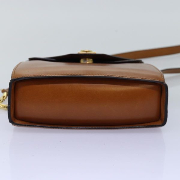 CELINE Hand Bag Leather 2way Brown 77233 Supply