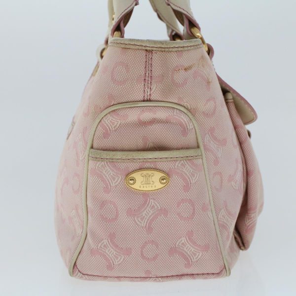 CELINE C Macadam Canvas Hand Bag Leather Pink yb138 on Sale