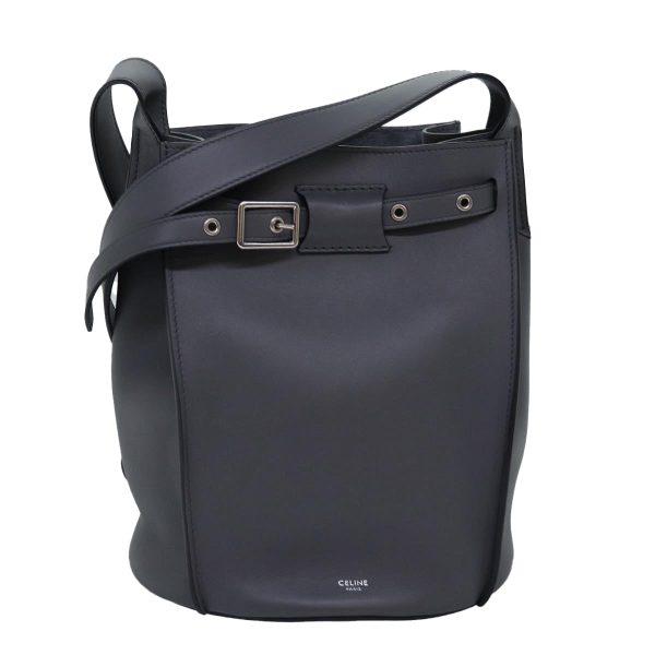 CELINE Big bag Shoulder Bag Leather Gray 74791SA Online