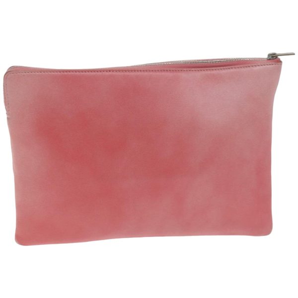 CELINE Clutch Bag Leather Pink 76410 on Sale