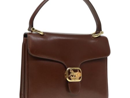 CELINE Horse Carriage Hand Bag Leather Brown Gold yk15361 Online