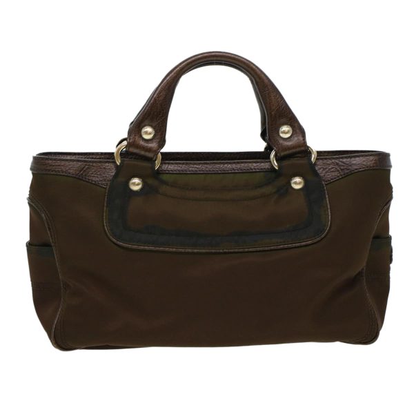 CELINE Hand Bag Nylon Brown bs5493 For Cheap