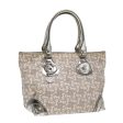 CELINE Hand Bag PVC Leather Gray Silver bs17463 Cheap