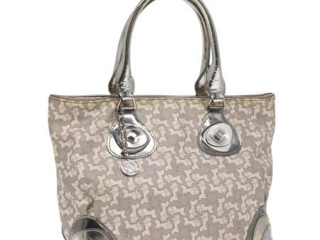 CELINE Hand Bag PVC Leather Gray Silver bs17463 Cheap