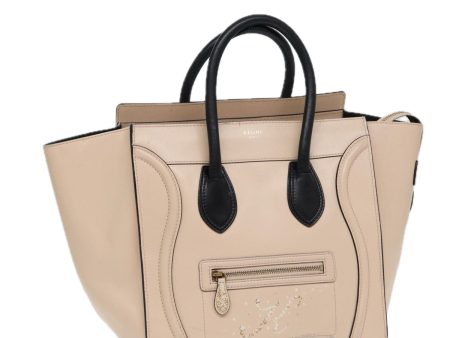 CELINE Luggage Mini Shopper Hand Bag Leather Beige ar12490 Online Hot Sale