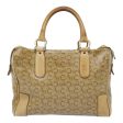 CELINE C Sulky Hand Bag Coated Canvas Leather Beige Gold 92540 Sale