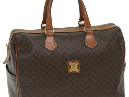 CELINE Macadam Canvas Boston Bag PVC Brown yk10887 on Sale